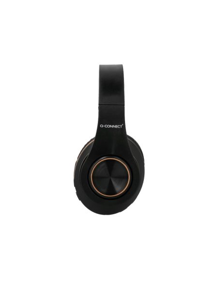 Auricular Q-Connect Bluetooth Diadema Ajustable Y Plegable Con Microfono Alcance 10 M Color Negro