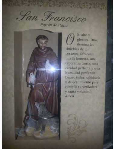 San Francisco 12Cm Resina Con Oracion