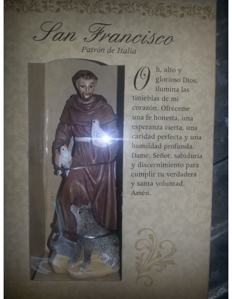 San Francisco 12Cm Resina Con Oracion