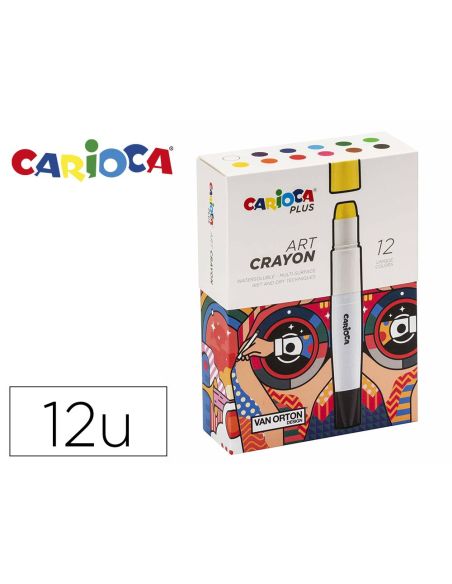 Lapices De Cera Carioca Plus Art Crayon Caja Premium De 12 Unidades Colores Surtidos