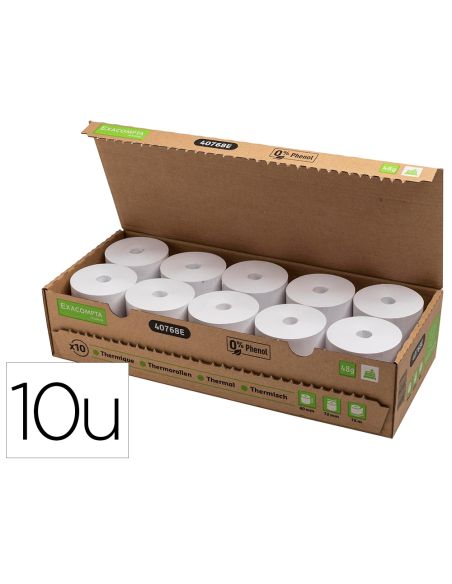 Rollo Sumadora Exacompta Termico 80 X 72 Mm 48 G/M2 Sin Bisfenol A Ni Plastico