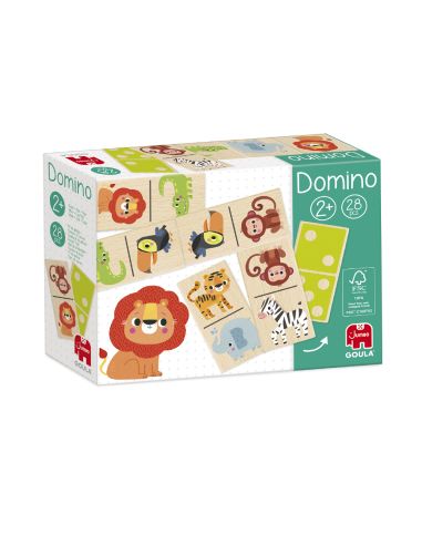 Juego Goula Jumbo Domino Madera Selva 28 Piezas