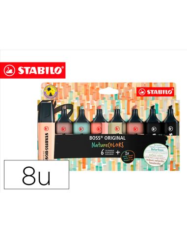 Rotulador Stabilo Boss Pastel Fluorescente 70 Nature Colors Estuche De 8 Unidades Colores Surtidos