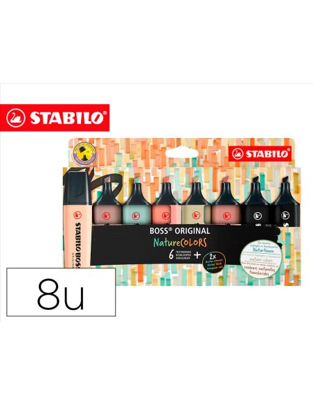 Rotulador Stabilo Boss Pastel Fluorescente 70 Nature Colors Estuche De 8 Unidades Colores Surtidos
