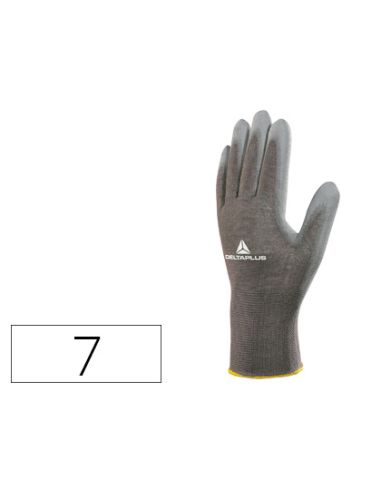 Guantes Deltaplus Poliester Antideslizante Lavable Especial Para Manipulacion Y Manutencion Gris Talla 7