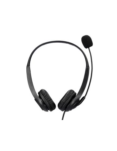 Auricular Q-Connect Binaural Diadema Con Microfono Y Control De Volumen Conexion Usb Cable De 2M Color Negro
