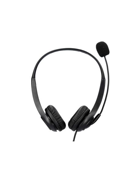 Auricular Q-Connect Binaural Diadema Con Microfono Y Control De Volumen Conexion Usb Cable De 2M Color Negro