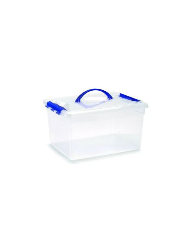 Contenedor Plastico Plasticforte N 9 Transparente Con Tapa Y Asa Capacidad 12 L