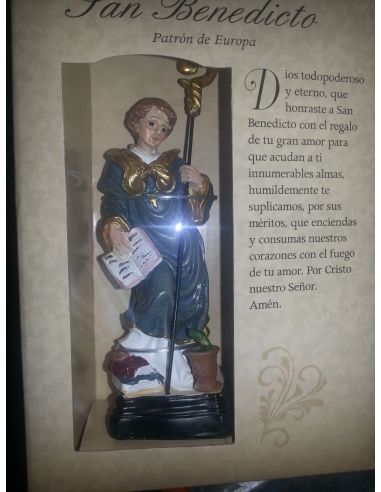 San Benito 12Cm Resina Con Oracion