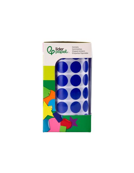 Gomets Liderpapel Autoadhesivo Circulos 15 Mm Azul Rollo De 2500 Unidades En Caja De Carton
