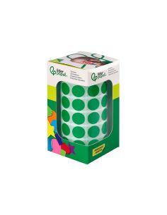 Gomets Liderpapel Autoadhesivo Circulos 15 Mm Verde Rollo De 2500 Unidades En Caja De Carton 2