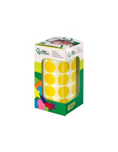 Gomets Liderpapel Autoadhesivo Circulos 20 Mm Amarillo Rollo De 2000 Unidades En Caja De Carton 2