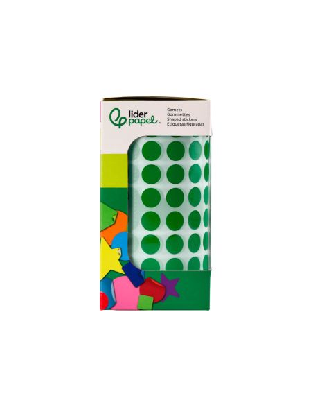 Gomets Liderpapel Autoadhesivo Circulos 10,5 Mm Verde Rollo De 6000 Unidades En Caja De Carton