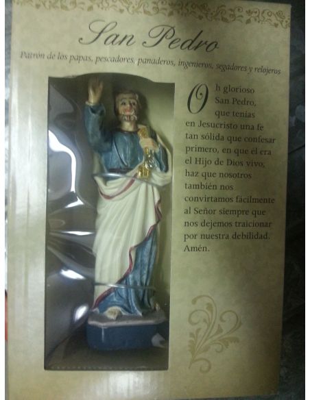 San Pedro 12Cm Resina Con Oracion