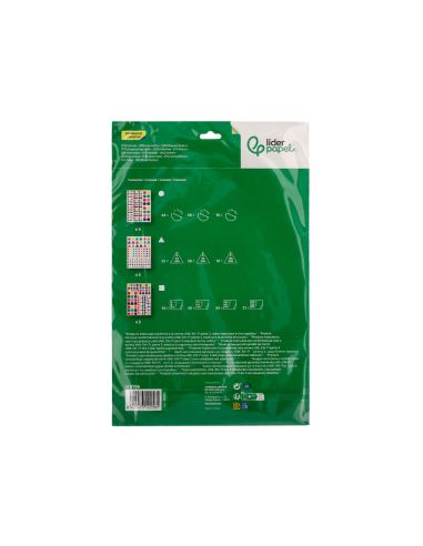 Gomets Liderpapel Autoadhesivo Figuras De Colores Y Tamaños Surtidos Bolsa De 10 Hojas 1188 Unidades
