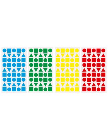 Gomets Liderpapel Figuras Surtidas Bolsa De 12 Hojas Figuras Geometricas Medianas Colores Surtidos