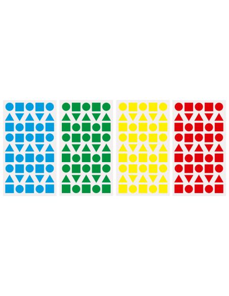 Gomets Liderpapel Figuras Surtidas Bolsa De 12 Hojas Figuras Geometricas Medianas Colores Surtidos