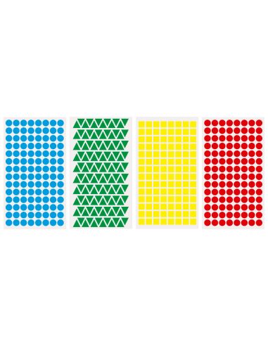 Gomets Liderpapel Figuras Surtidas Bolsa De 12 Hojas Figuras Geometricas Pequeñas Colores Surtidos
