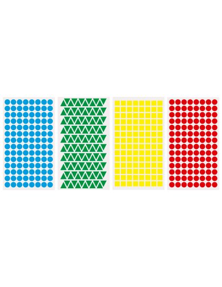 Gomets Liderpapel Figuras Surtidas Bolsa De 12 Hojas Figuras Geometricas Pequeñas Colores Surtidos