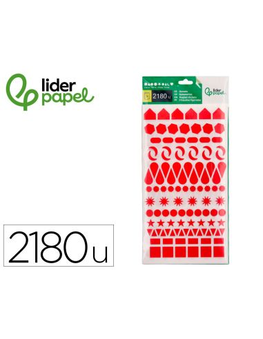 Gomets Liderpapel Figuras Surtidas Bolsa De 20 Hojas Circulos Triangulos Estrellas Cuadrados Colores Surtidos