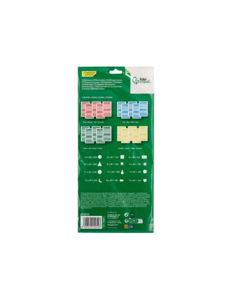 Gomets Liderpapel Figuras Surtidas Bolsa De 20 Hojas Circulos Triangulos Estrellas Cuadrados Colores Surtidos