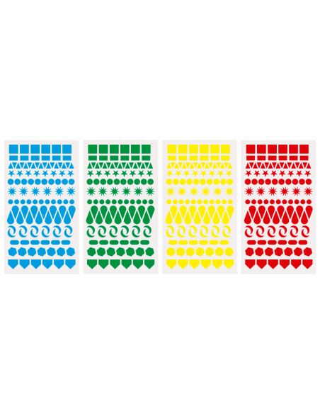 Gomets Liderpapel Figuras Surtidas Bolsa De 20 Hojas Circulos Triangulos Estrellas Cuadrados Colores Surtidos