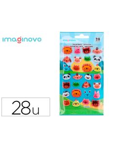 Pegatinas Imaginovo Cute Animales Salvajes Caras Con Relieve 190X105 Mm En Blister 2