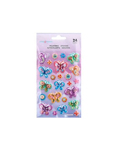 Pegatinas Imaginovo Mariposas Magic Dreams Con Relieve 190X105 Mm En Blister