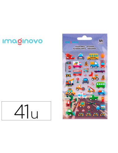 Pegatinas Imaginovo Kids Coches Con Relieve 190X105 Mm En Blister