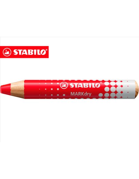 Lapiz Marcador En Seco Stabilo Markdry Para Pizarra Blanca Color Rojo Caja De 5 Unidades