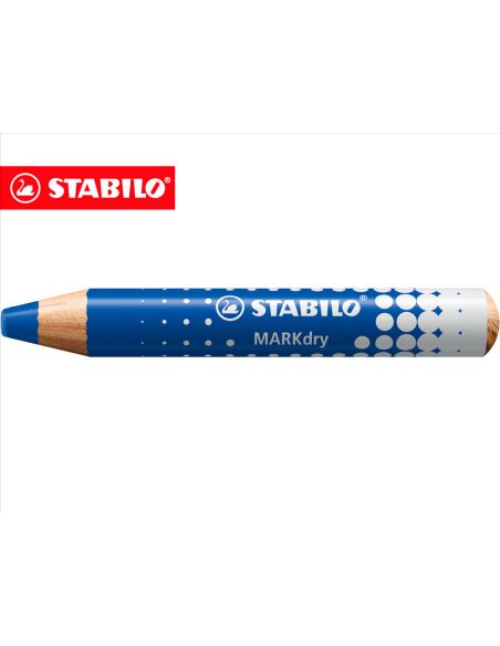 Lapiz Marcador En Seco Stabilo Markdry Para Pizarra Blanca Color Azul Caja De 5 Unidades
