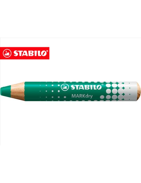 Lapiz Marcador En Seco Stabilo Markdry Para Pizarra Blanca Color Verde Caja De 5 Unidades