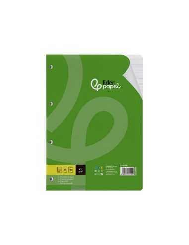 Recambio Liderpapel A4 100 Hojas 75Gr Pauta 5 2.5Mm Con Margen 4 Taladros