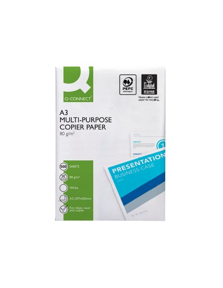 Papel Fotocopiadora Q-Connect Economy Din A3 80 Gramos Paquete De 500 Hojas
