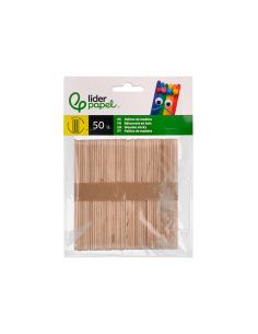 Palitos De Madera Liderpapel Color Natural 11,4 X 1 Cm Bolsa Con 50 Unidades 2