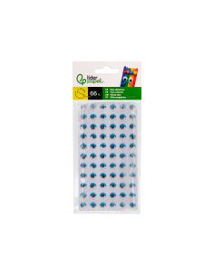Ojo Adhesivo Liderpapel 10 Mm Con Pupila Negra Y Pestaña De Color Azul Pack De 66 Unidades 2