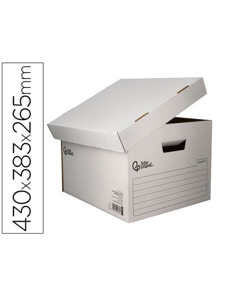 Cajon Contenedor Liderpapel Carton Automatico Para 4 Cajasarchivo Definitivo Folio / 5 Archivadores A-Z 430X383X265Mm