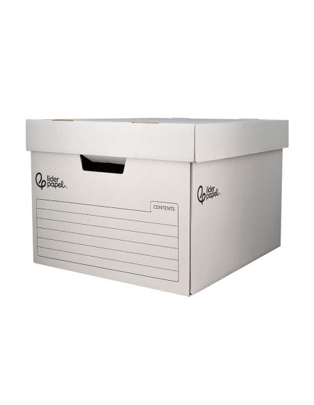 Cajon Contenedor Liderpapel Carton Automatico Para 3 Cajasarchivo Definitivo Folio / 4 Archivadores A-Z 387X333X260Mm