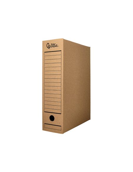 Caja Archivo Definitivo Liderpapel Folio Carton Reciclado 325G/M2 Lomo 100 Mm Kraft 365X100X251 Mm