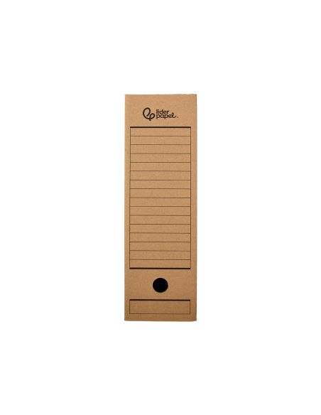 Caja Archivo Definitivo Liderpapel Folio Prolongado Carton Reciclado 325G/M2 Lomo 116 Mm Kraft 388X116X275 Mm