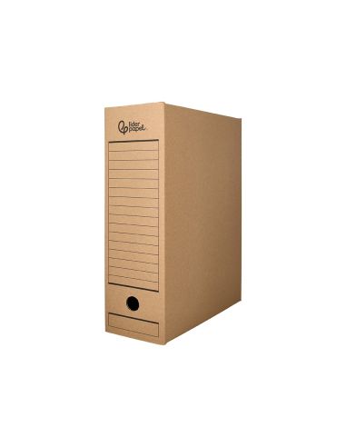 Caja Archivo Definitivo Liderpapel Folio Prolongado Carton Reciclado 325G/M2 Lomo 116 Mm Kraft 388X116X275 Mm