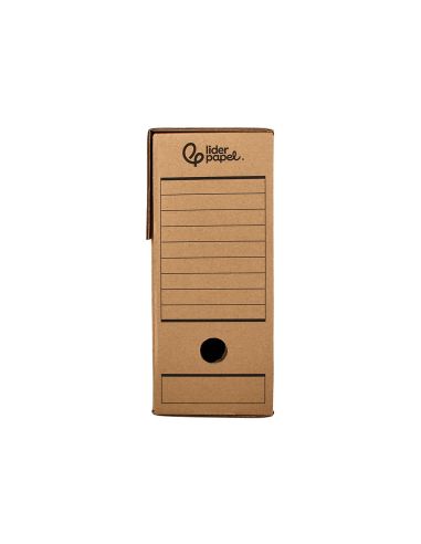 Caja Archivo Definitivo Liderpapel Folio Prolongado Carton Reciclado 325G/M2 Lomo 116 Mm Kraft 388X116X275 Mm