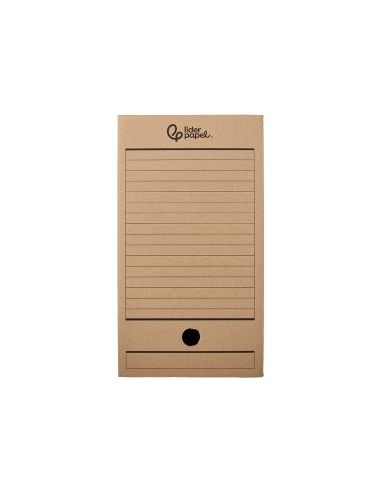 Caja Archivo Definitivo Liderpapel Folio Doble Ancho Carton Reciclado 400G/M2 Lomo 200 Mm Kraft 367X200X251 Mm