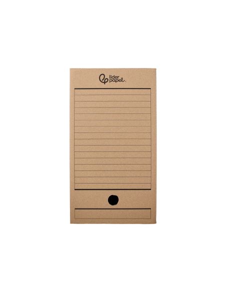 Caja Archivo Definitivo Liderpapel Folio Doble Ancho Carton Reciclado 400G/M2 Lomo 200 Mm Kraft 367X200X251 Mm
