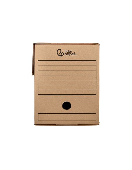 Caja Archivo Definitivo Liderpapel Folio Doble Ancho Carton Reciclado 400G/M2 Lomo 200 Mm Kraft 367X200X251 Mm