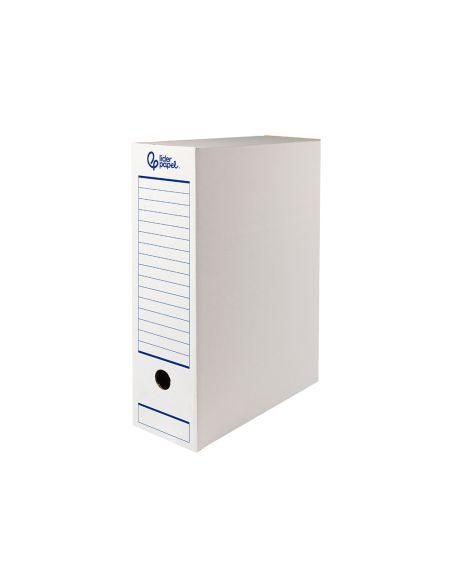 Caja Archivo Definitivo Automatica Liderpapel Folio Carton Reciclado 325G/M2 Lomo 100 Mm Blanco 360X100X255Mm