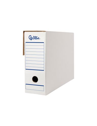 Caja Archivo Definitivo Automatica Liderpapel Folio Carton Reciclado 325G/M2 Lomo 100 Mm Blanco 360X100X255Mm