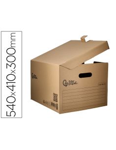 Cajon Contenedor Liderpapel Carton Manual Para 5 Cajas Archivo Definitivo Folio / 6 Archivadores A-Z 540X410X300Mm