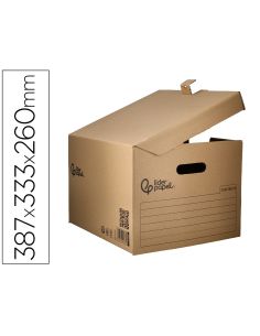 Cajon Contenedor Liderpapel Carton Manual Para 3 Cajas Archivo Definitivo Folio / 3 Archivadores A-Z 387X333X260Mm