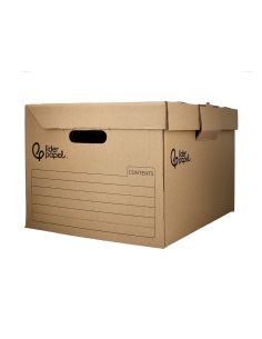 Cajon Contenedor Liderpapel Carton Manual Para 3 Cajas Archivo Definitivo Folio / 3 Archivadores A-Z 387X333X260Mm 2